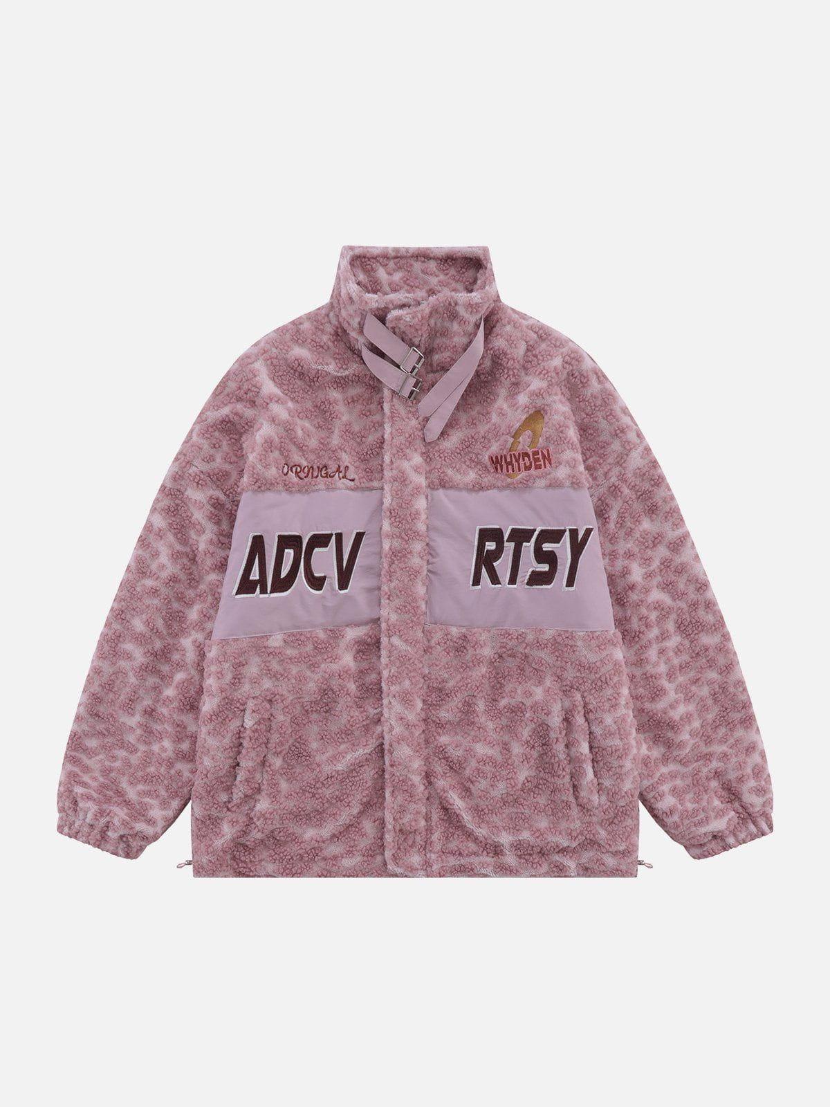Tntwear® - Leopard Print Flocked Sherpa Coat - tntwear1