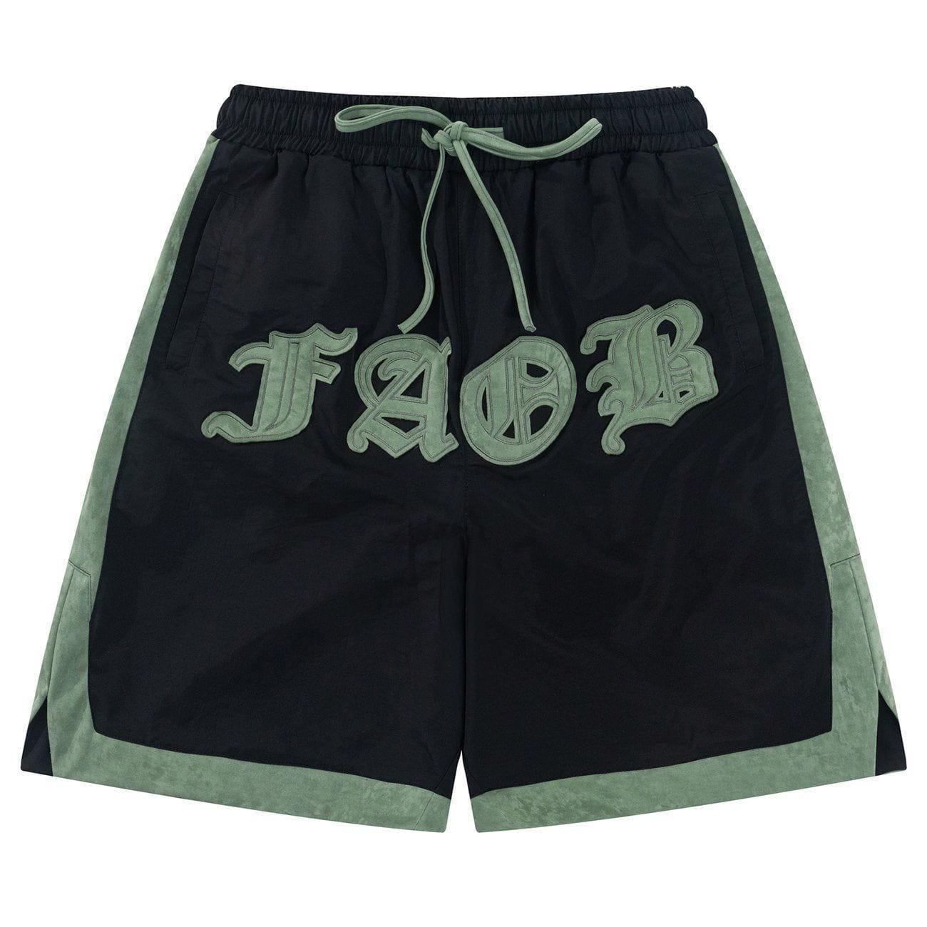 Tntwear® - Letter Contrast Panel Shorts - tntwear1