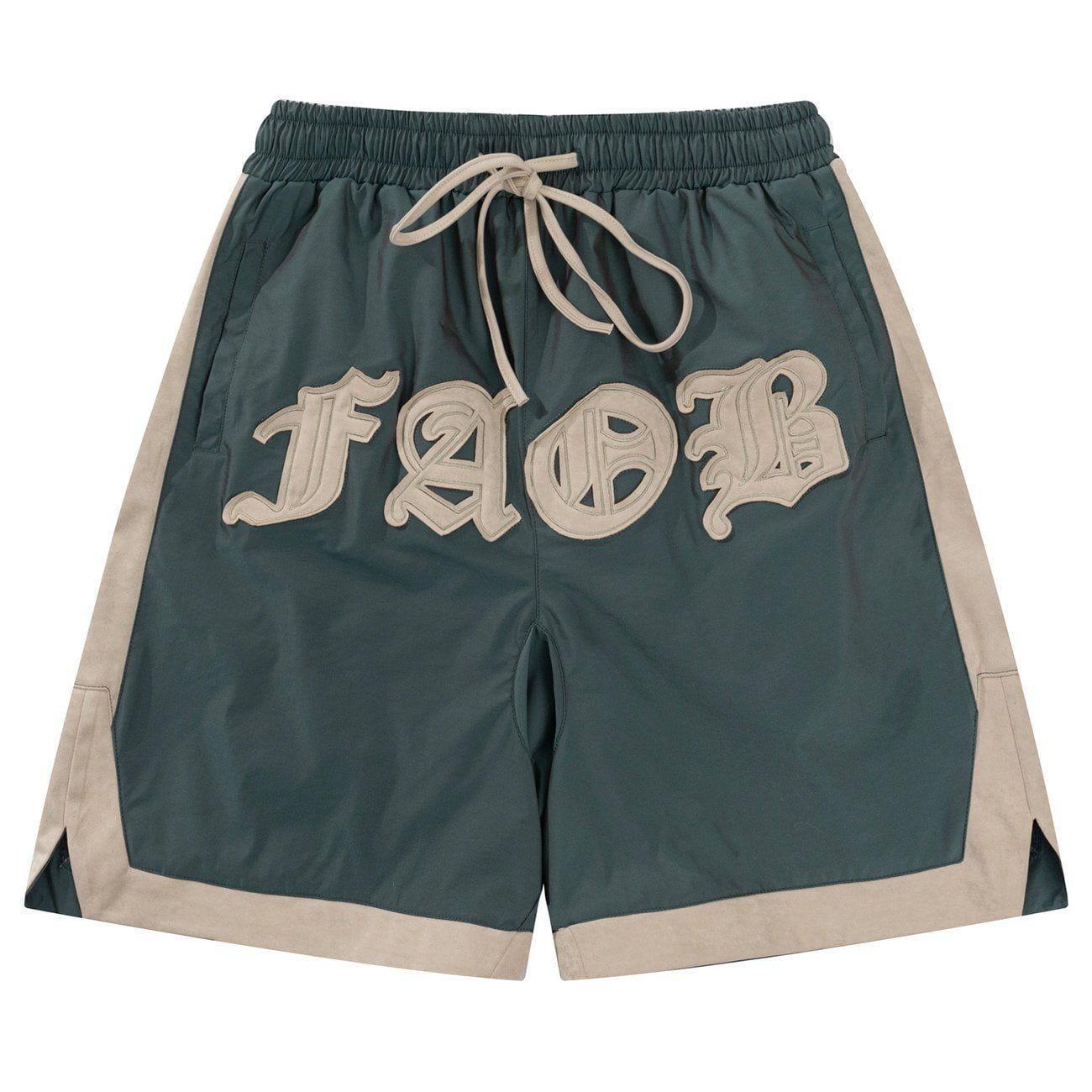 Tntwear® - Letter Contrast Panel Shorts - tntwear1