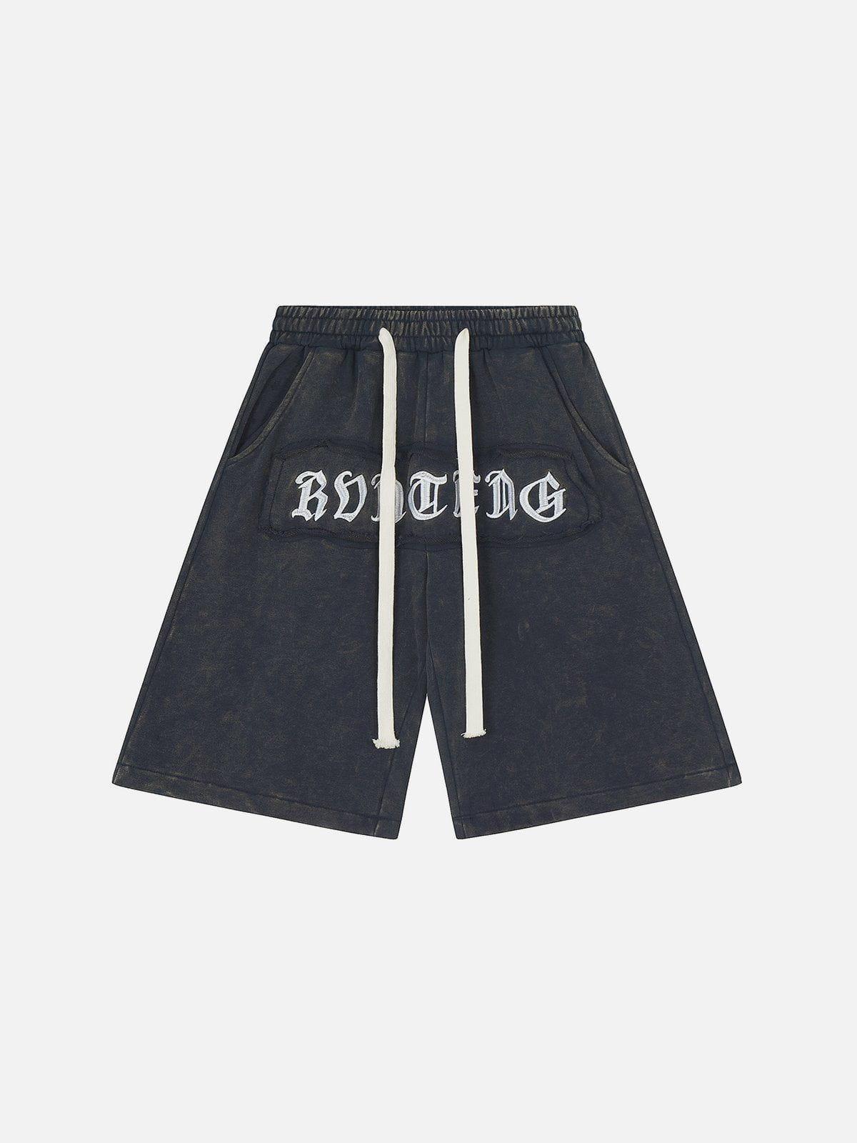 Tntwear® - Letter Embroidery Shorts - tntwear1