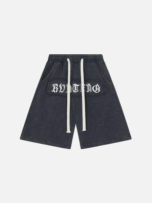 Tntwear® - Letter Embroidery Shorts - tntwear1