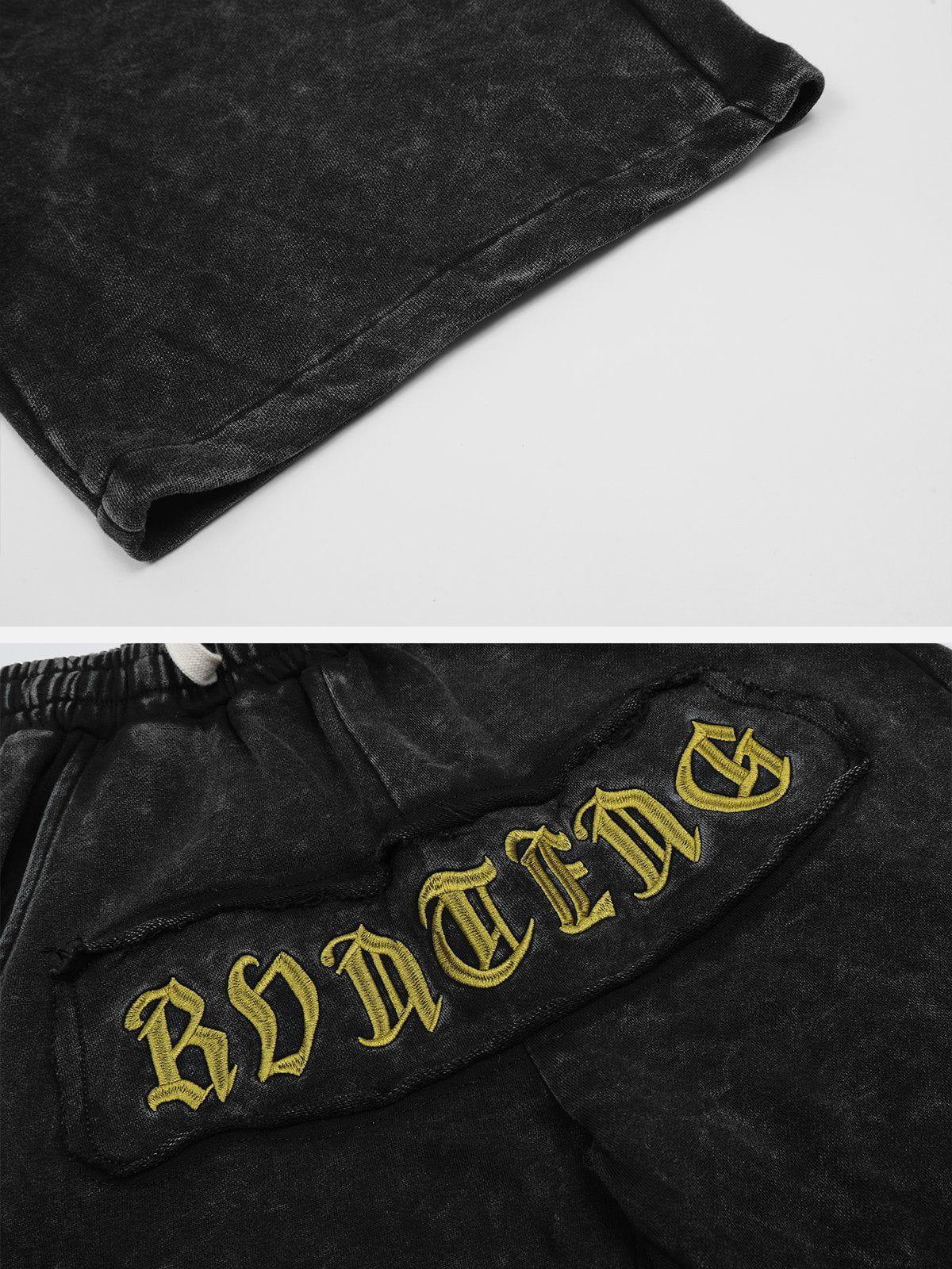 Tntwear® - Letter Embroidery Shorts - tntwear1