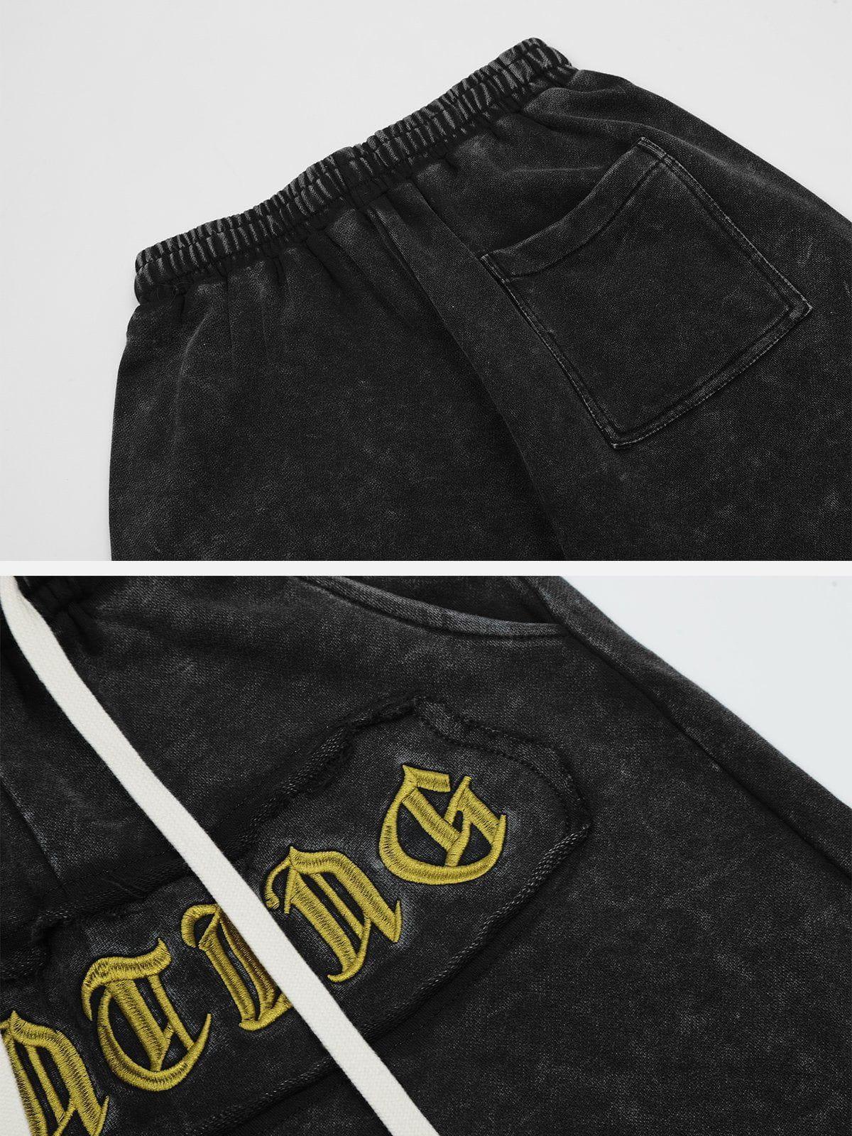 Tntwear® - Letter Embroidery Shorts - tntwear1