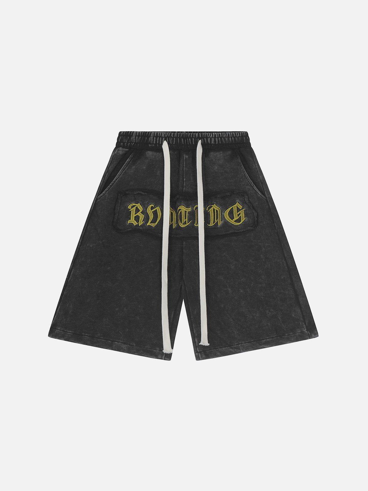 Tntwear® - Letter Embroidery Shorts - tntwear1