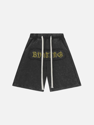 Tntwear® - Letter Embroidery Shorts - tntwear1