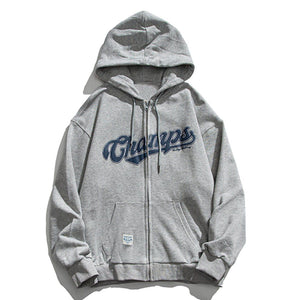 Tntwear® - Letter Print Zipper Hoodie - tntwear1
