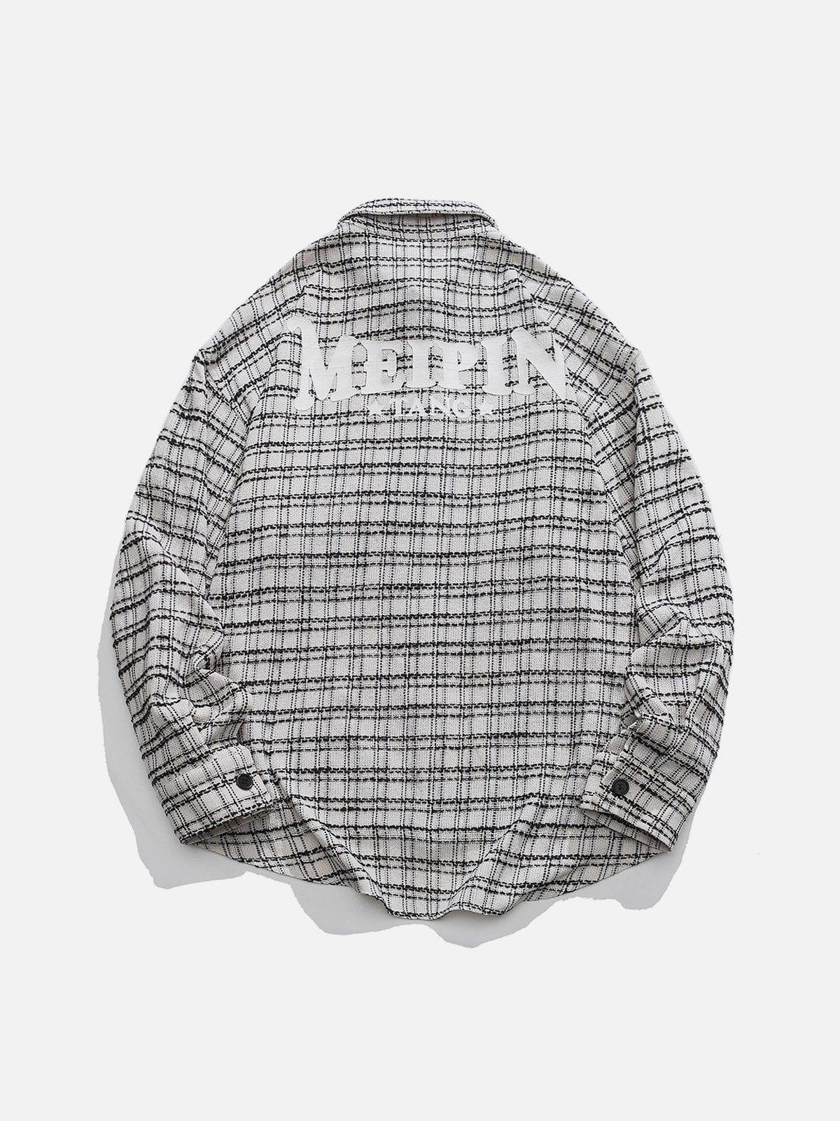 Tntwear® - Letter Printing Reticulation Long Sleeve Shirts - tntwear1