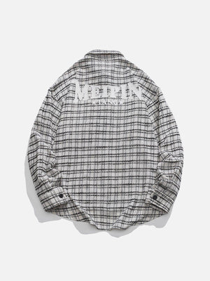 Tntwear® - Letter Printing Reticulation Long Sleeve Shirts - tntwear1