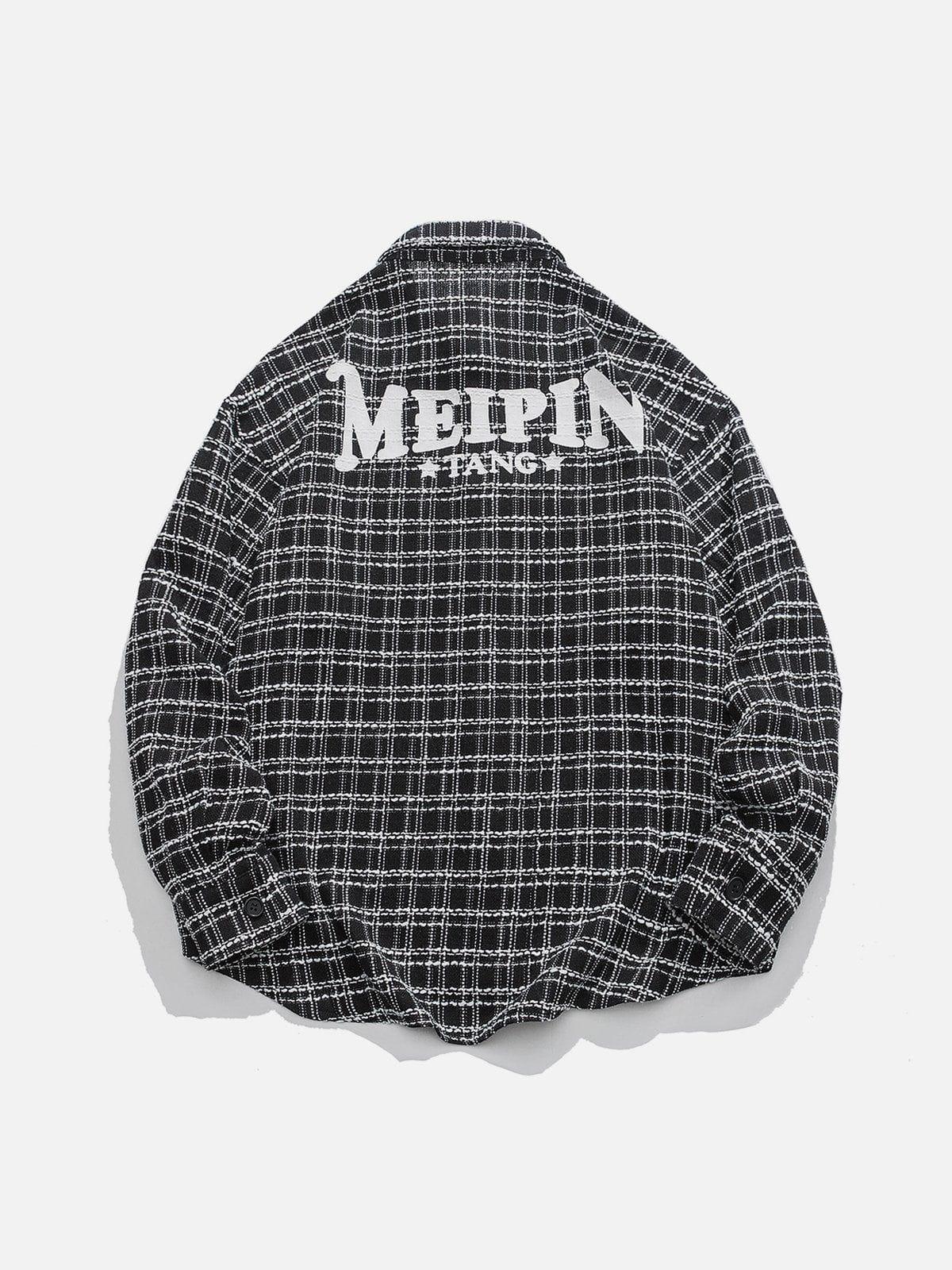 Tntwear® - Letter Printing Reticulation Long Sleeve Shirts - tntwear1