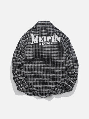Tntwear® - Letter Printing Reticulation Long Sleeve Shirts - tntwear1