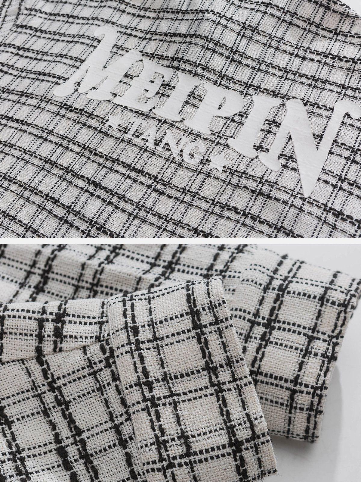 Tntwear® - Letter Printing Reticulation Long Sleeve Shirts - tntwear1