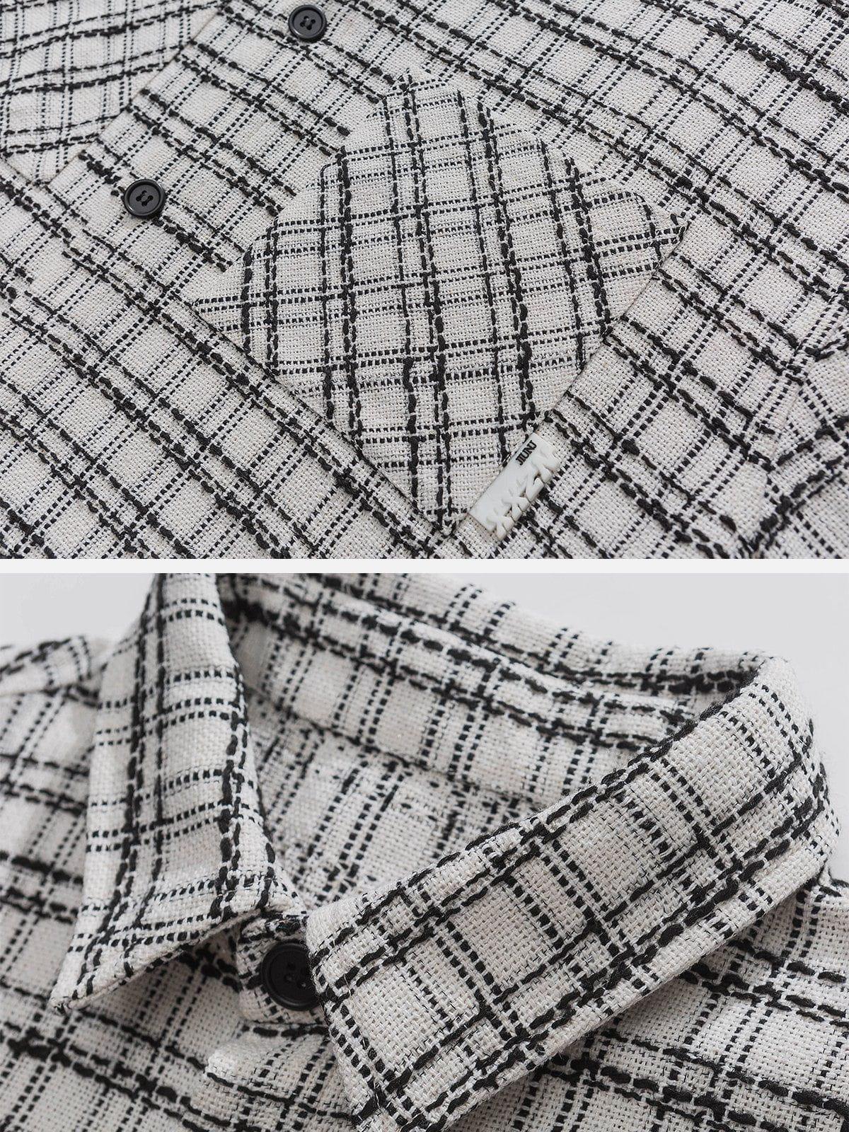 Tntwear® - Letter Printing Reticulation Long Sleeve Shirts - tntwear1