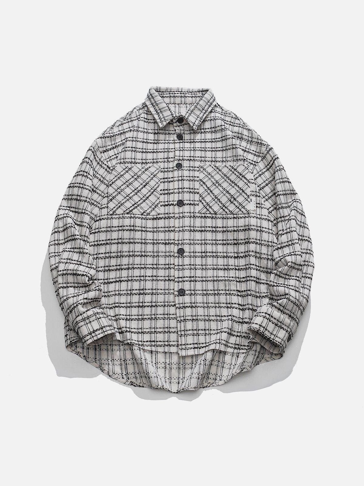 Tntwear® - Letter Printing Reticulation Long Sleeve Shirts - tntwear1