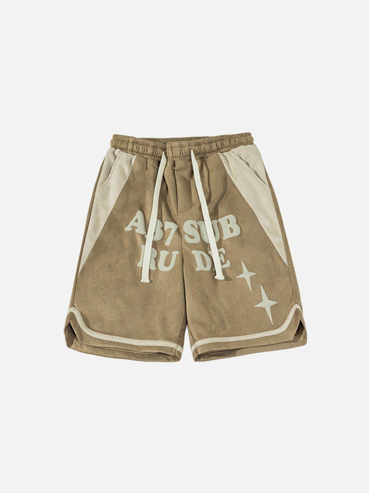 Tntwear® - Letters Patchwork Shorts - tntwear1
