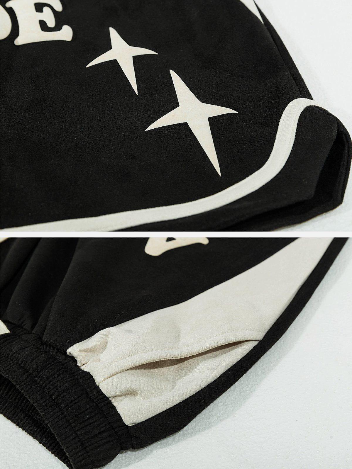 Tntwear® - Letters Patchwork Shorts - tntwear1