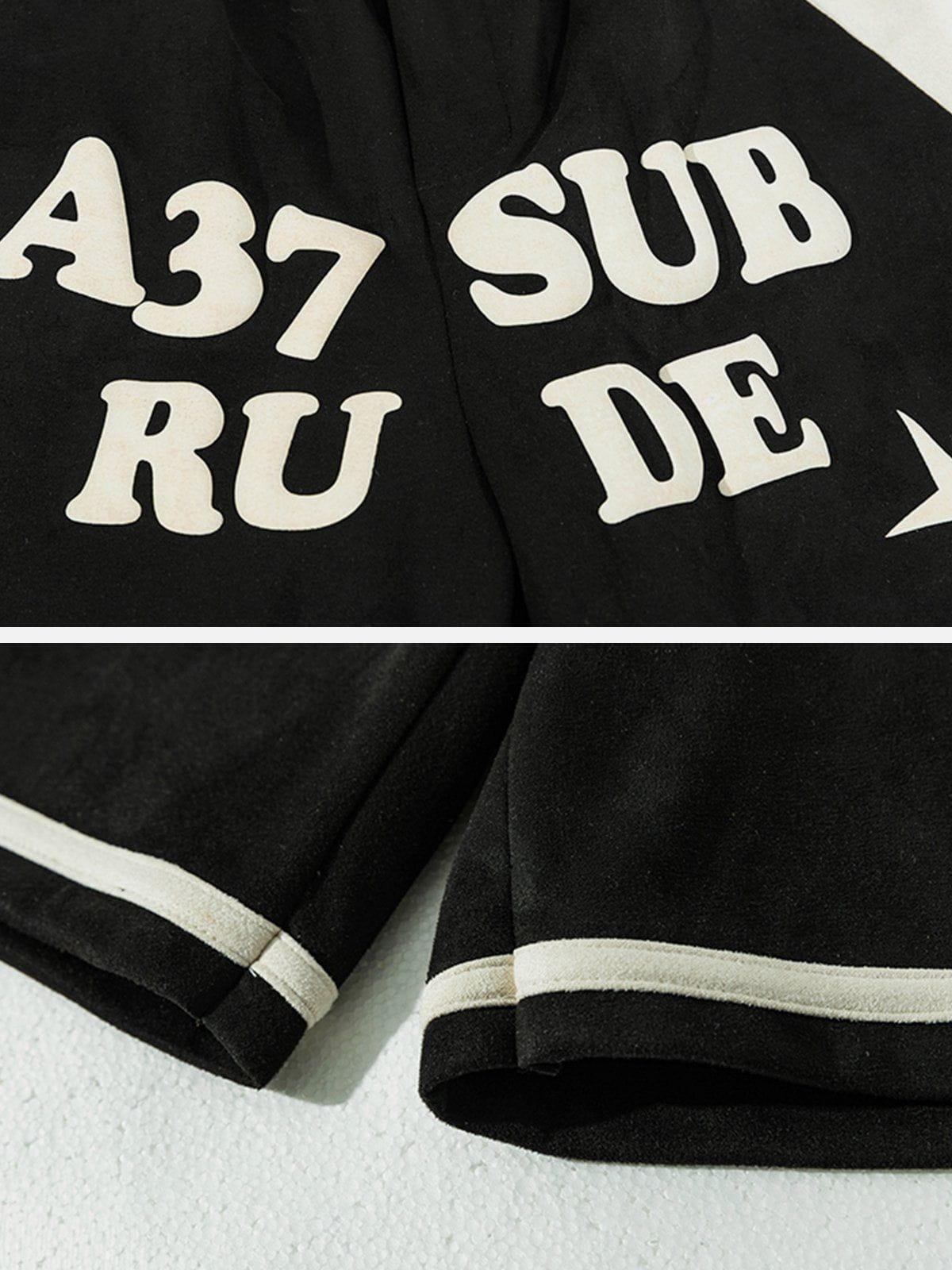 Tntwear® - Letters Patchwork Shorts - tntwear1