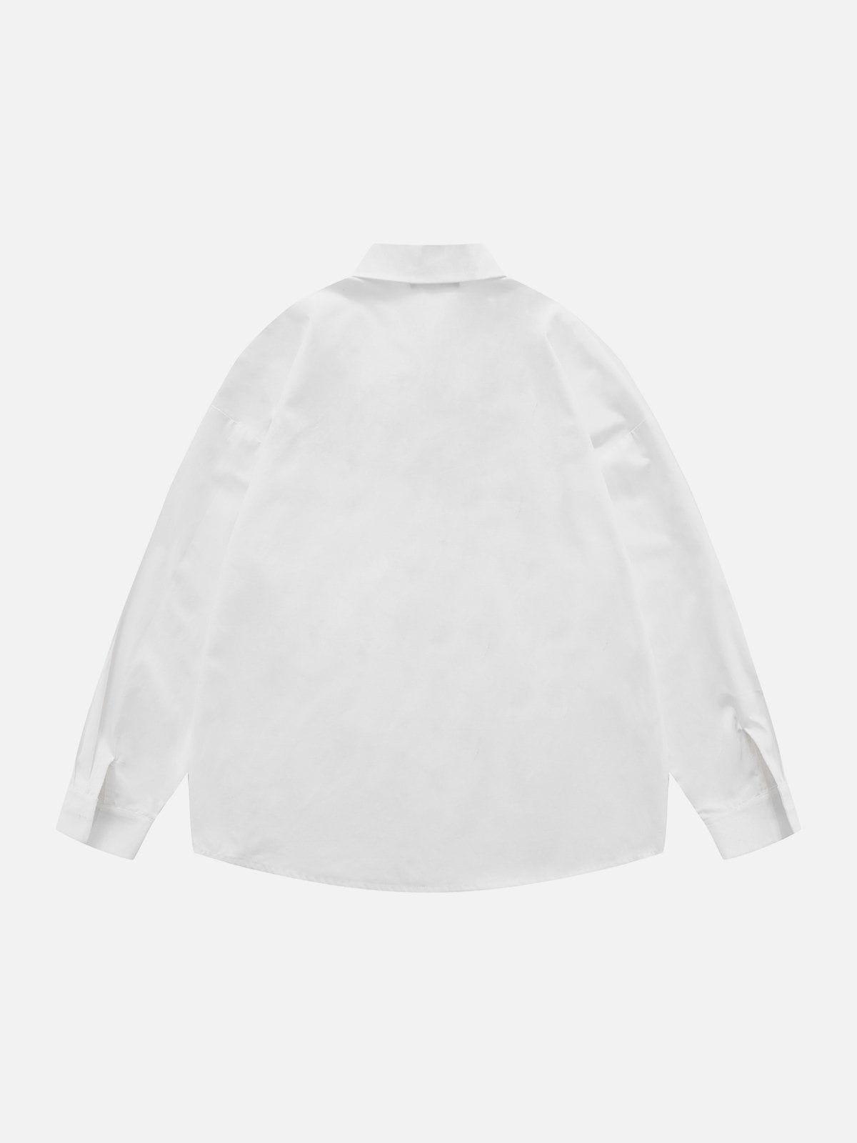 Tntwear® - Letters Prints Necklace Design Long Sleeve Shirt - tntwear1