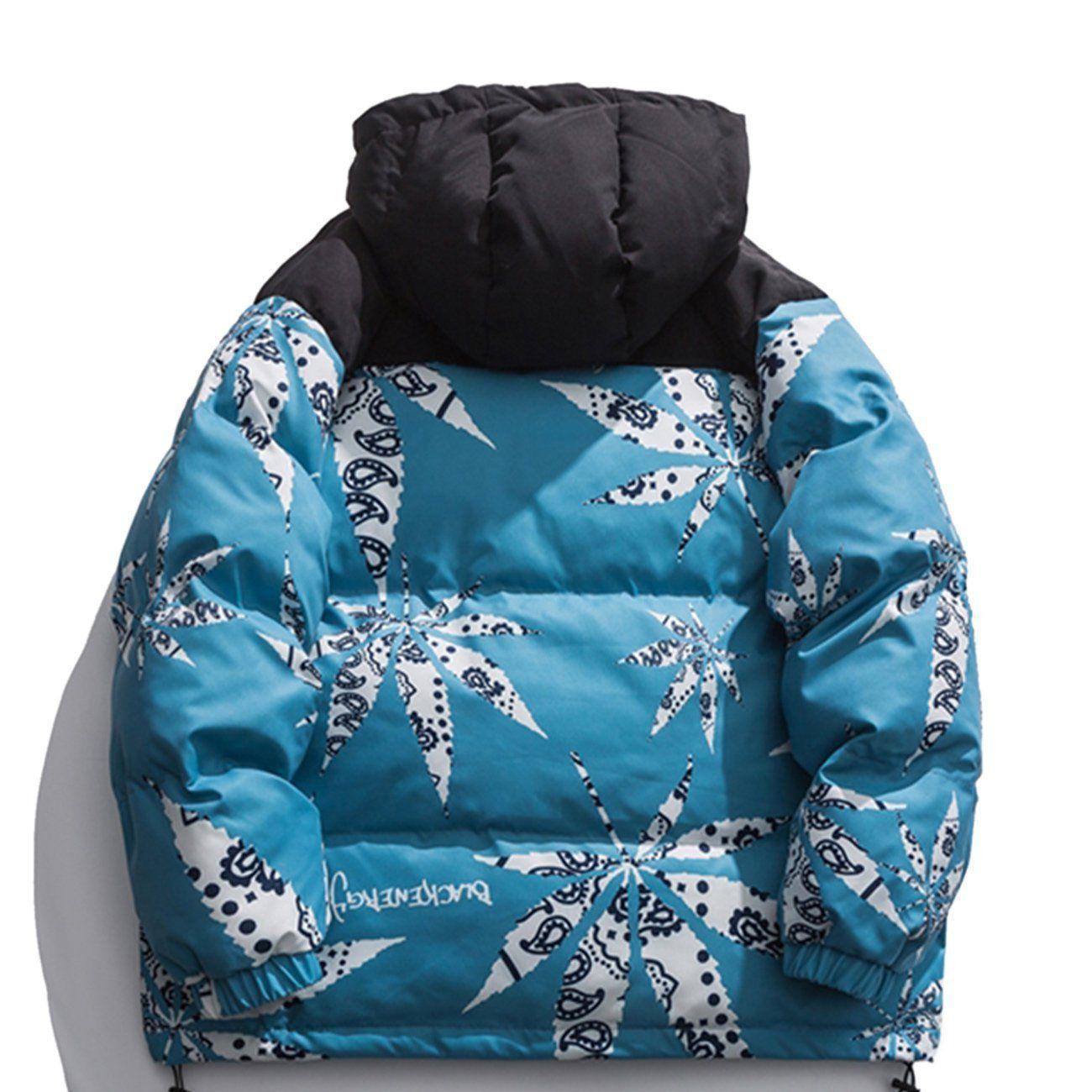 Tntwear® - Maple Leaf Print Winter Coat - tntwear1