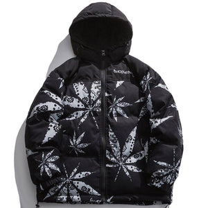 Tntwear® - Maple Leaf Print Winter Coat - tntwear1