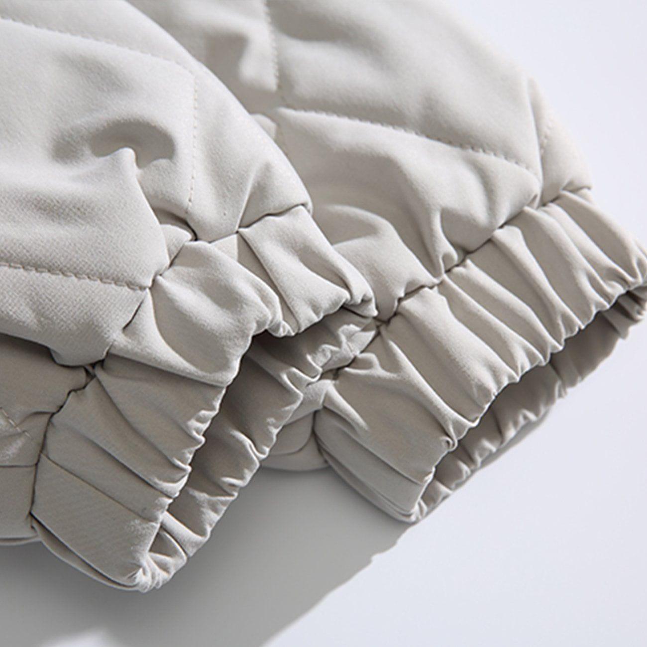 Tntwear® - Monogram Embroidery Rhombus Winter Coat - tntwear1