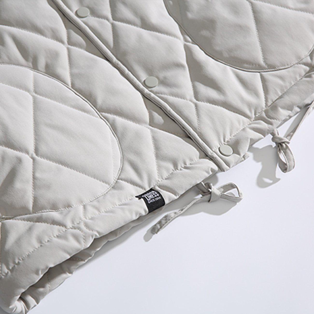Tntwear® - Monogram Embroidery Rhombus Winter Coat - tntwear1