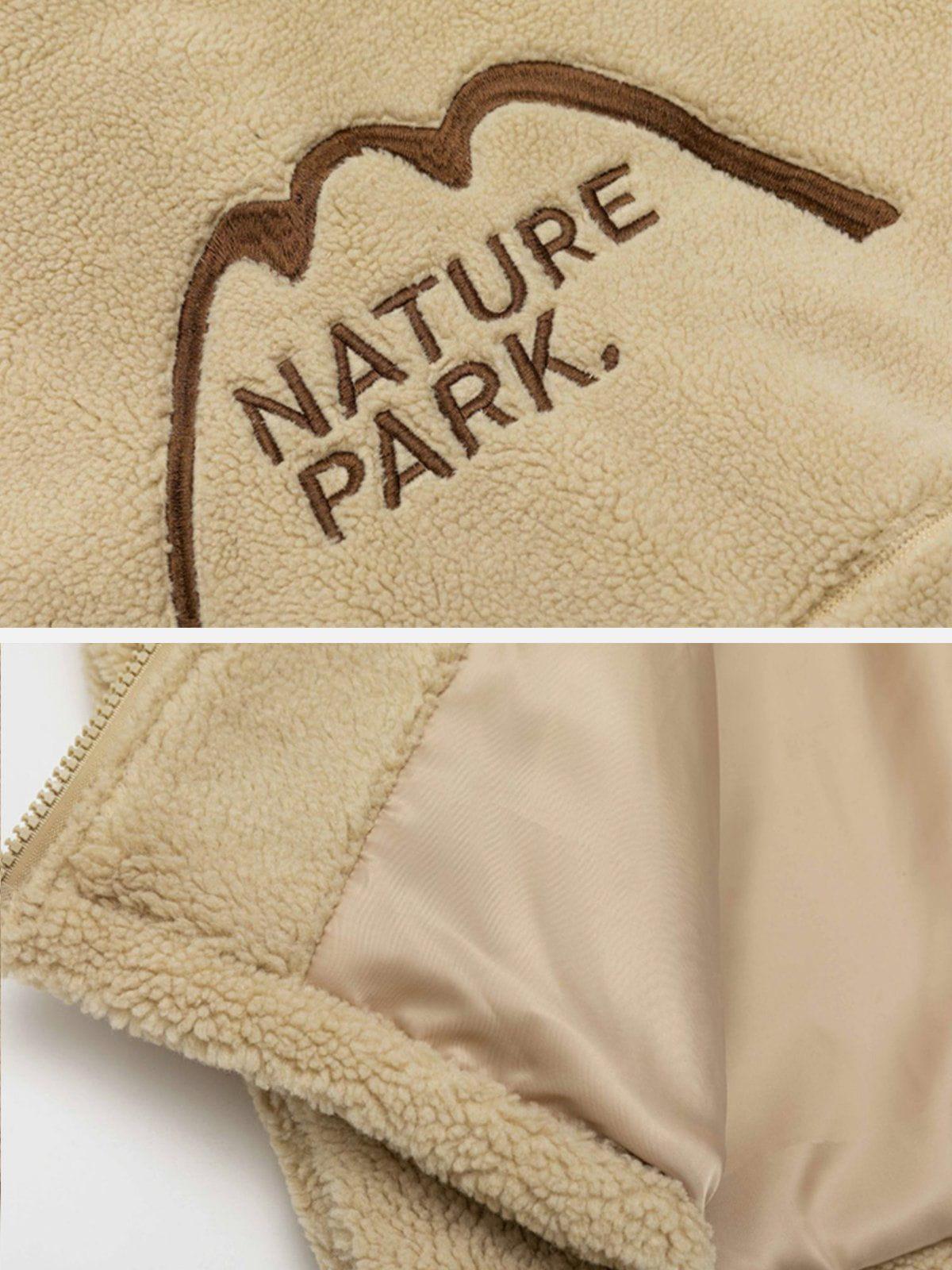 Tntwear® - Mountain Embroidered Sherpa Coat - tntwear1