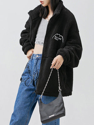 Tntwear® - Mountain Embroidered Sherpa Coat - tntwear1