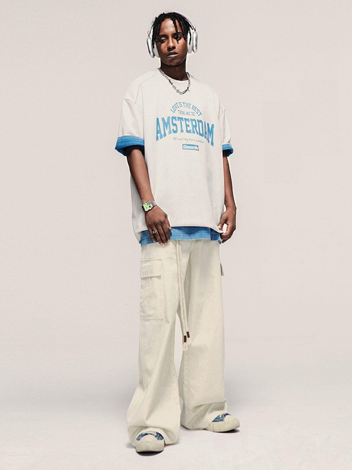 Tntwear® - Multi-Pocket Wide Leg Cargo Pants - tntwear1