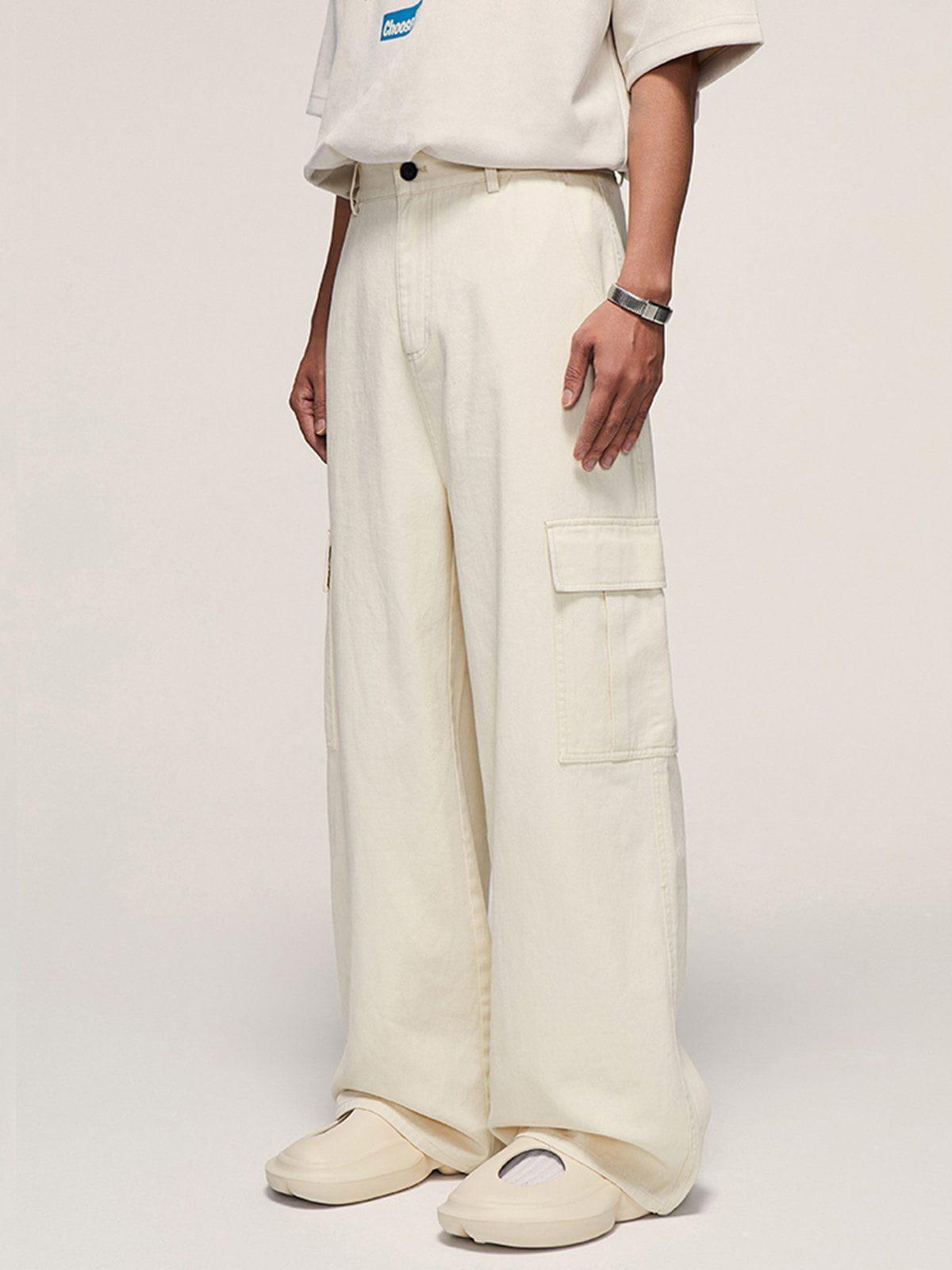 Tntwear® - Multi-Pocket Wide Leg Cargo Pants - tntwear1