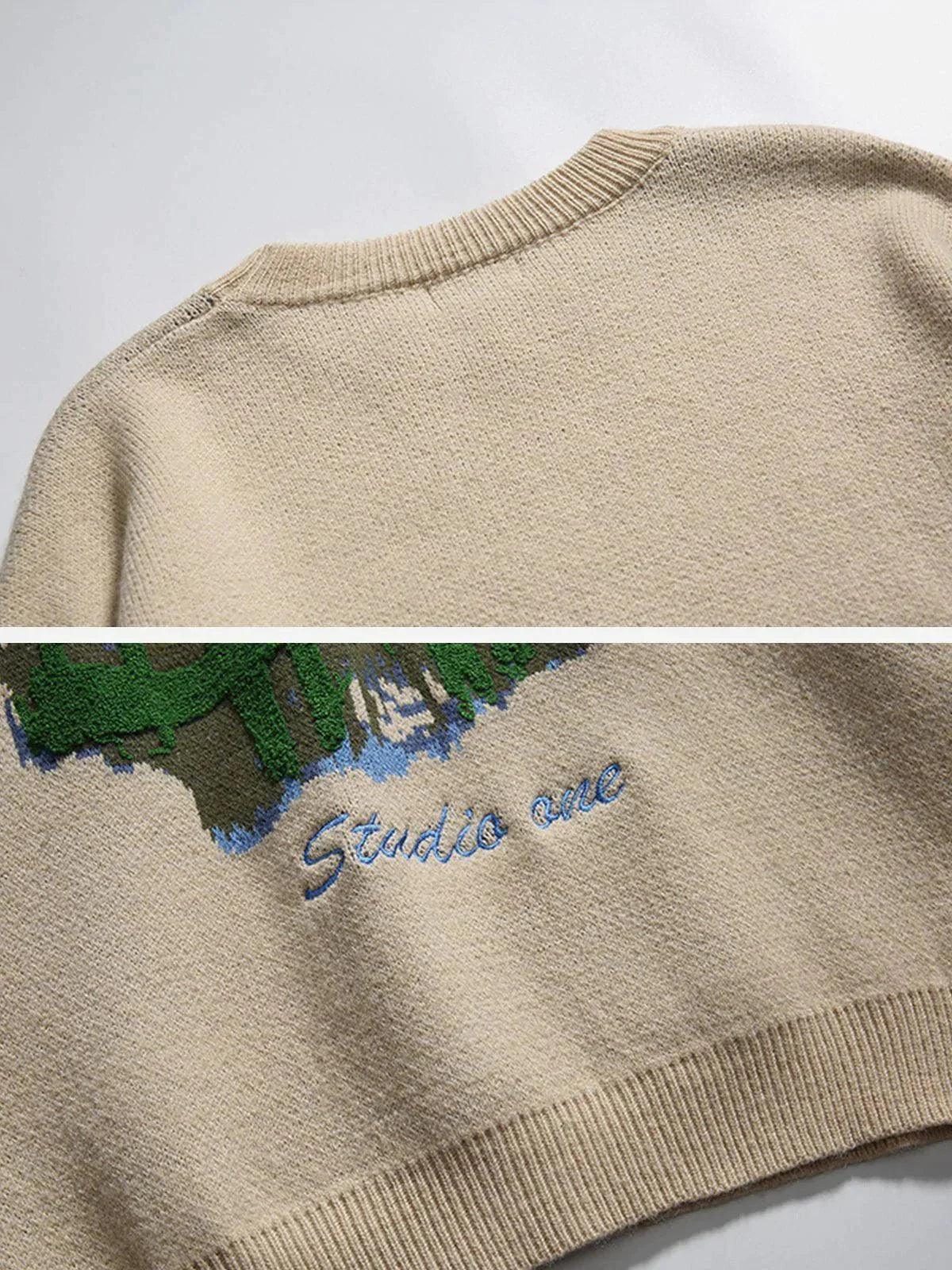 Tntwear® - Oil Painting Mountain Sweater - tntwear1