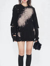 Tntwear® - Paperclip Broken Design Knit Sweater - tntwear1