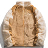 Tntwear® - Patchwork Color Letter Embroidery Sherpa Winter Coat - tntwear1