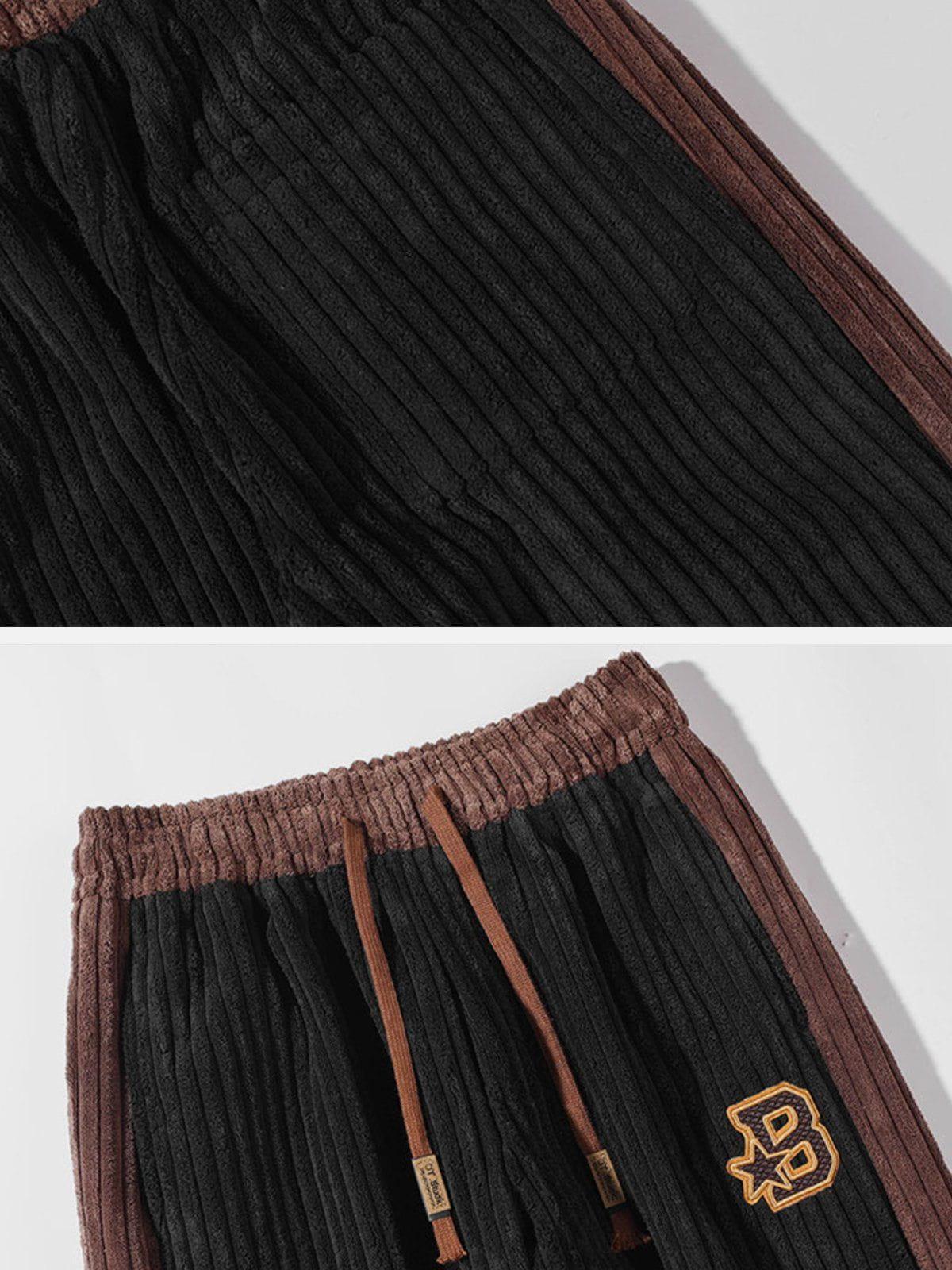 Tntwear® - Patchwork Corduroy Sweatpants - tntwear1