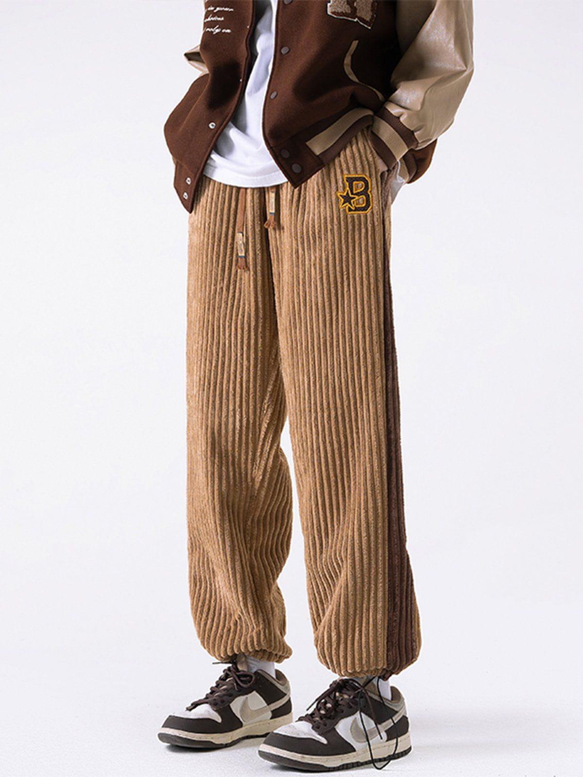 Tntwear® - Patchwork Corduroy Sweatpants - tntwear1
