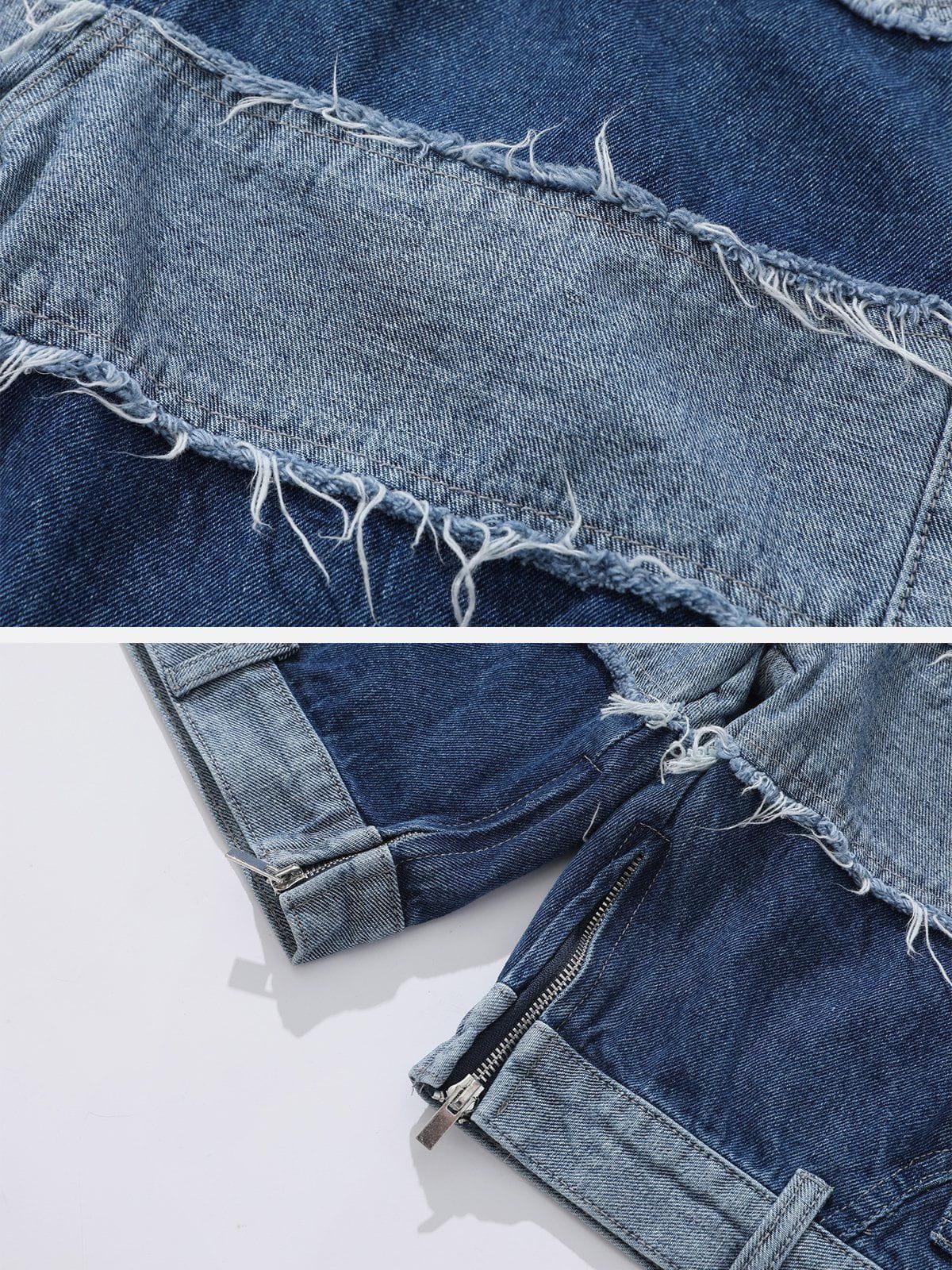 Tntwear® - Patchwork Denim Shorts - tntwear1