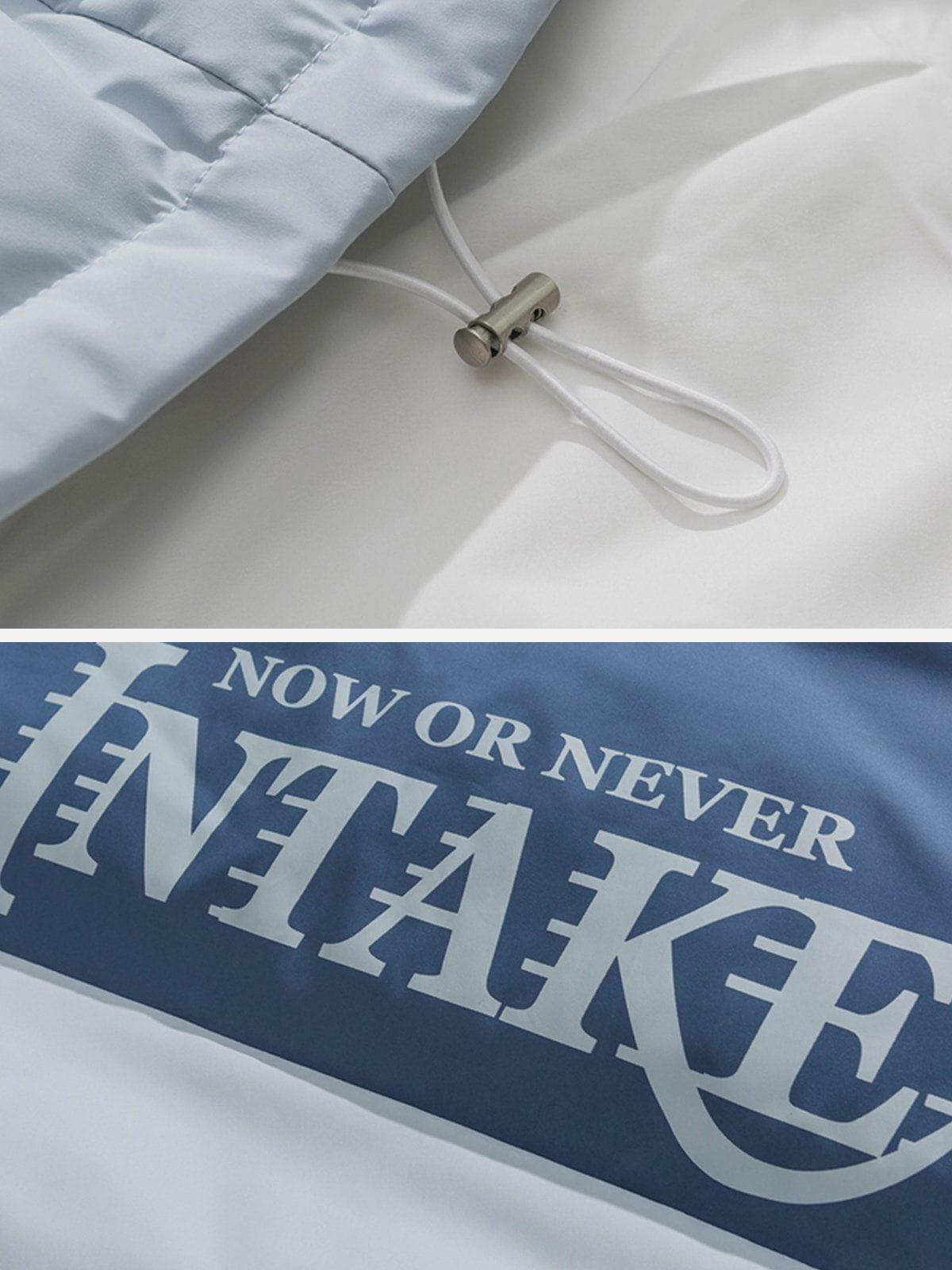 Tntwear® - Patchwork Embossed Letter Winter Coat - tntwear1