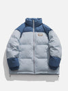 Tntwear® - Patchwork Embossed Letter Winter Coat - tntwear1