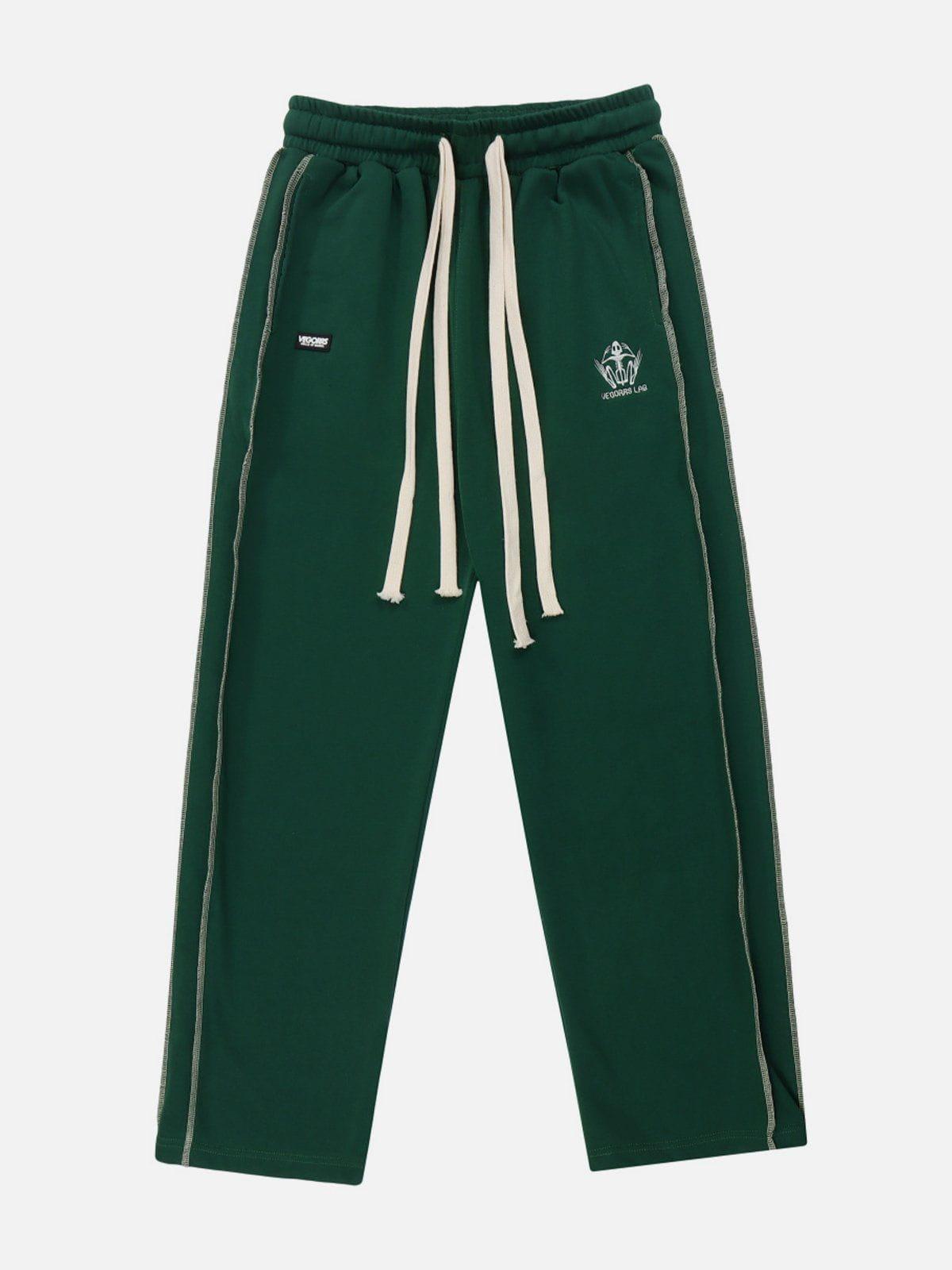 Tntwear® - Patchwork Embroidery Sweatpants - tntwear1