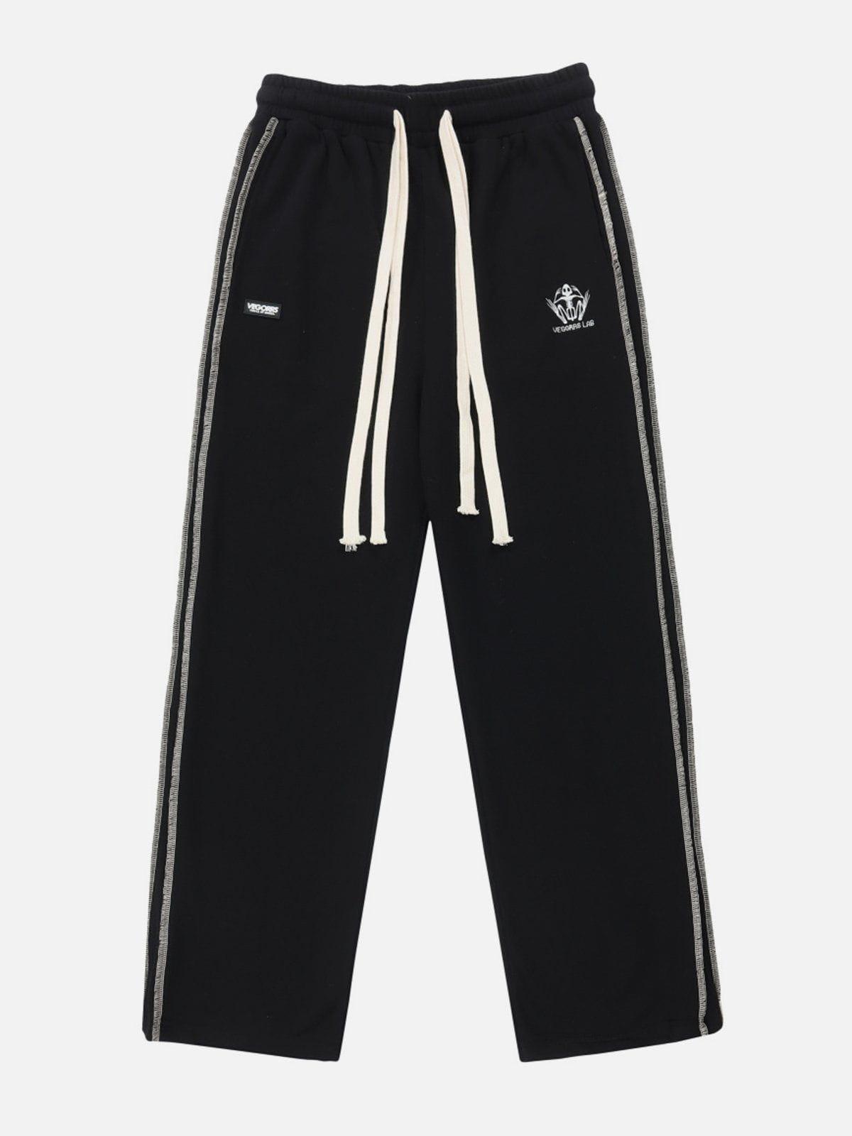 Tntwear® - Patchwork Embroidery Sweatpants - tntwear1