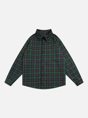 Sneakerland® - PLAID Contrasting Colors Shacket - tntwear1