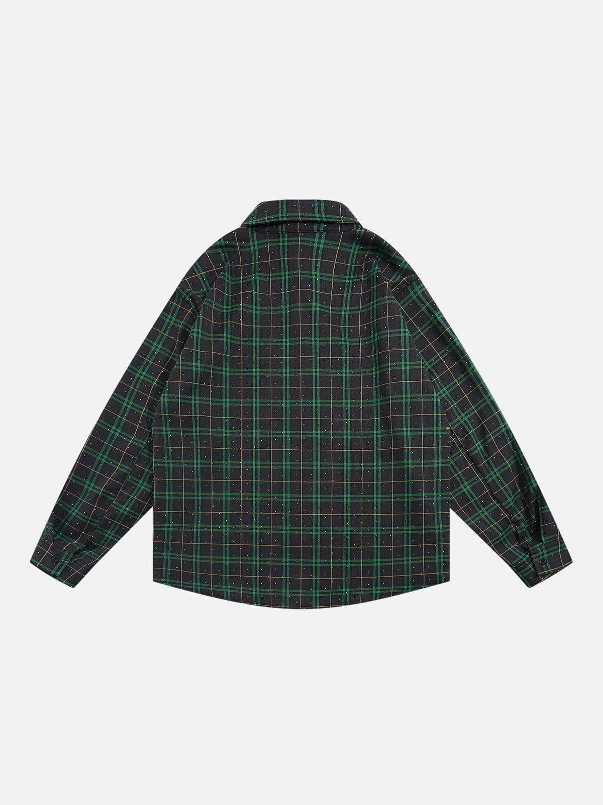 Sneakerland® - PLAID Contrasting Colors Shacket - tntwear1