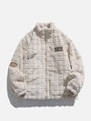 Tntwear® - Plaid Embroidery Sherpa Winter Coat - tntwear1