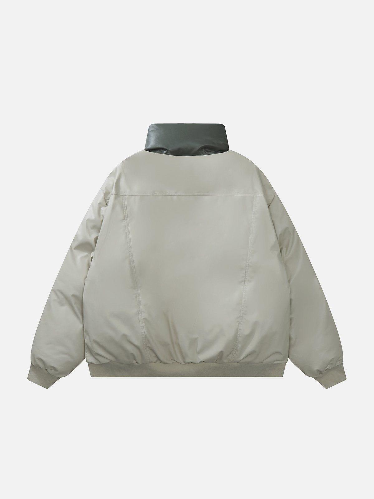 Tntwear® - Plaid Leather Winter Coat - tntwear1