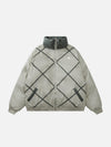 Tntwear® - Plaid Leather Winter Coat - tntwear1