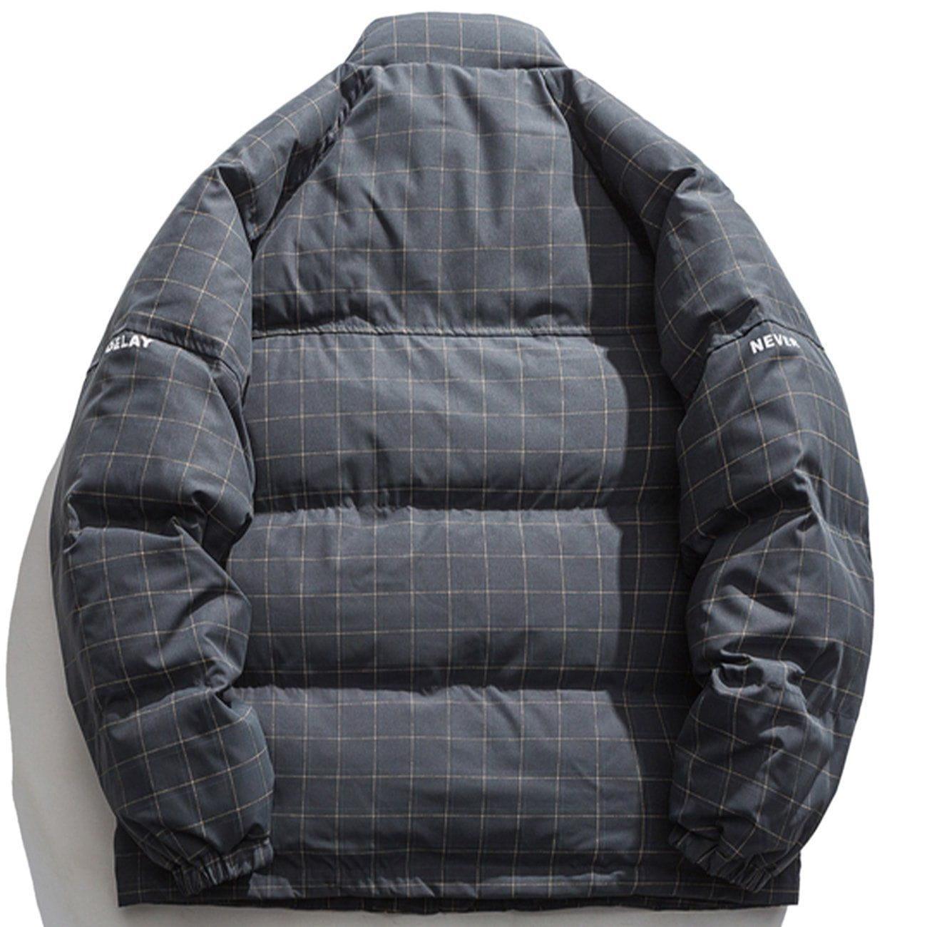 Tntwear® - Plaid Print Winter Coat - tntwear1