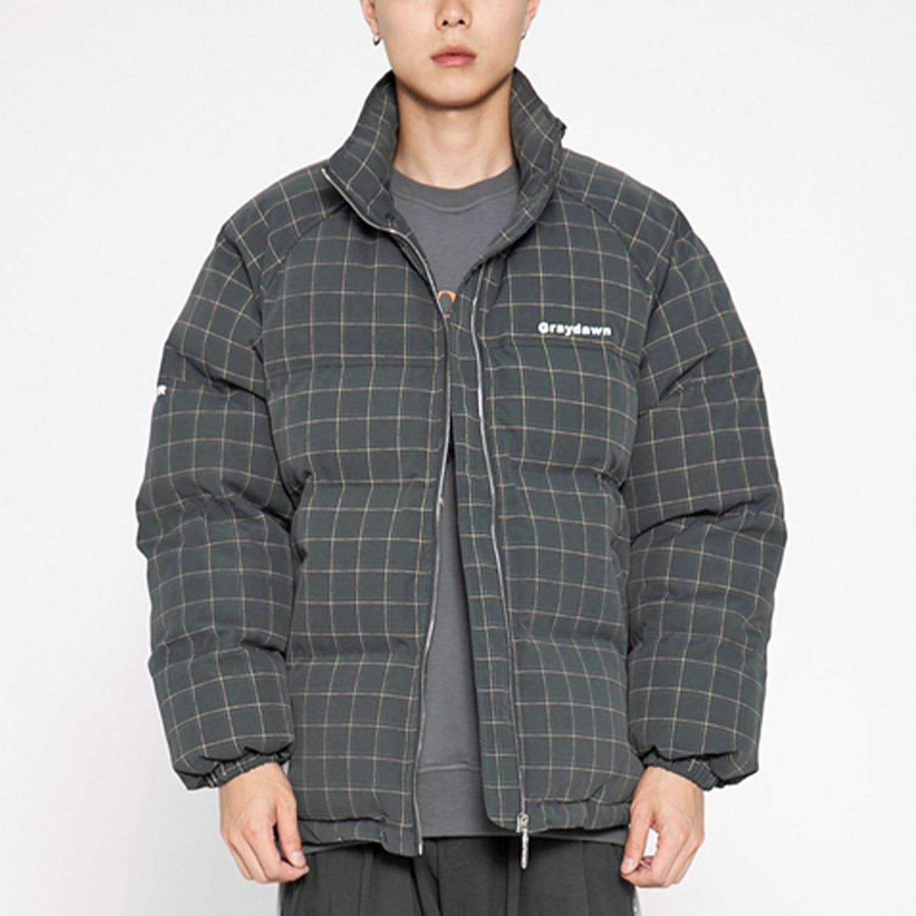 Tntwear® - Plaid Print Winter Coat - tntwear1