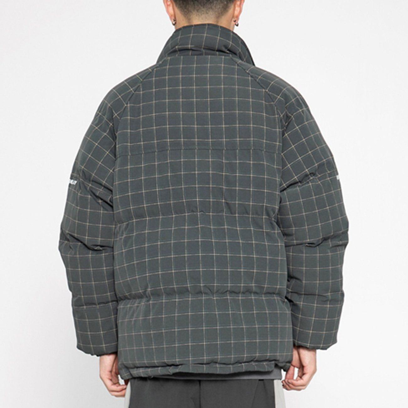 Tntwear® - Plaid Print Winter Coat - tntwear1