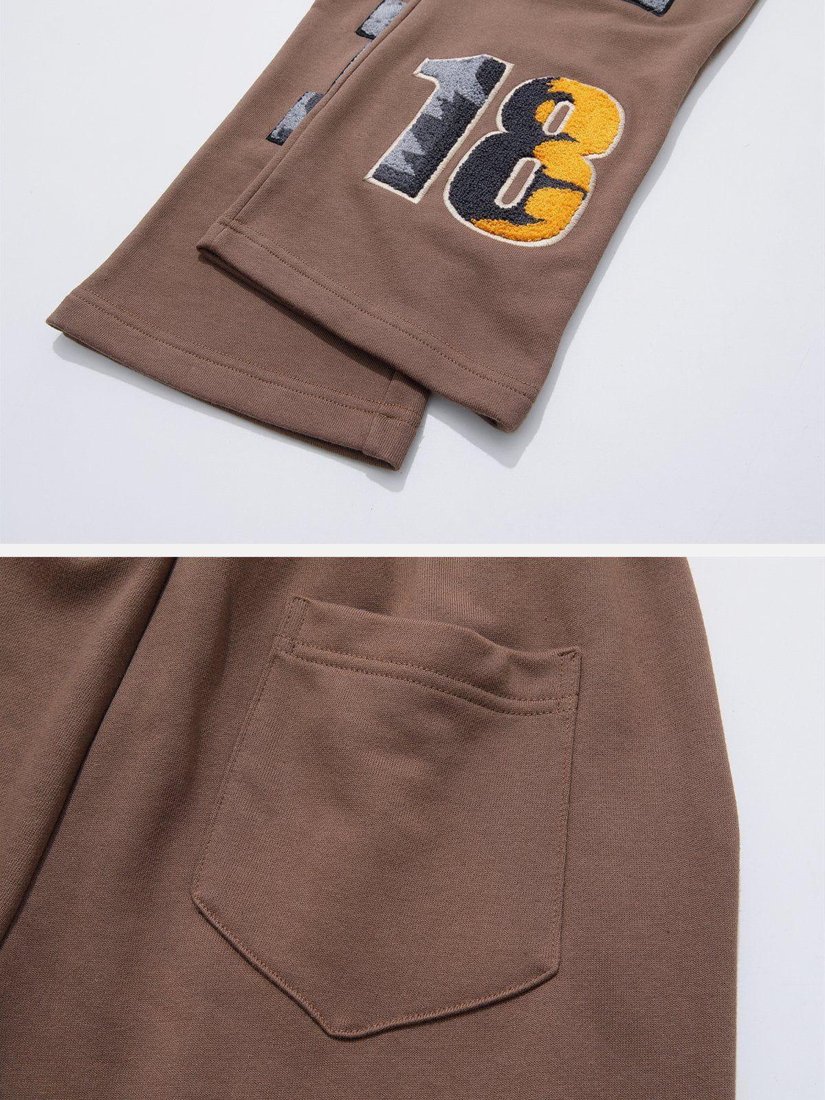 Tntwear® - Plush Letter Embroidery Sweatpants - tntwear1
