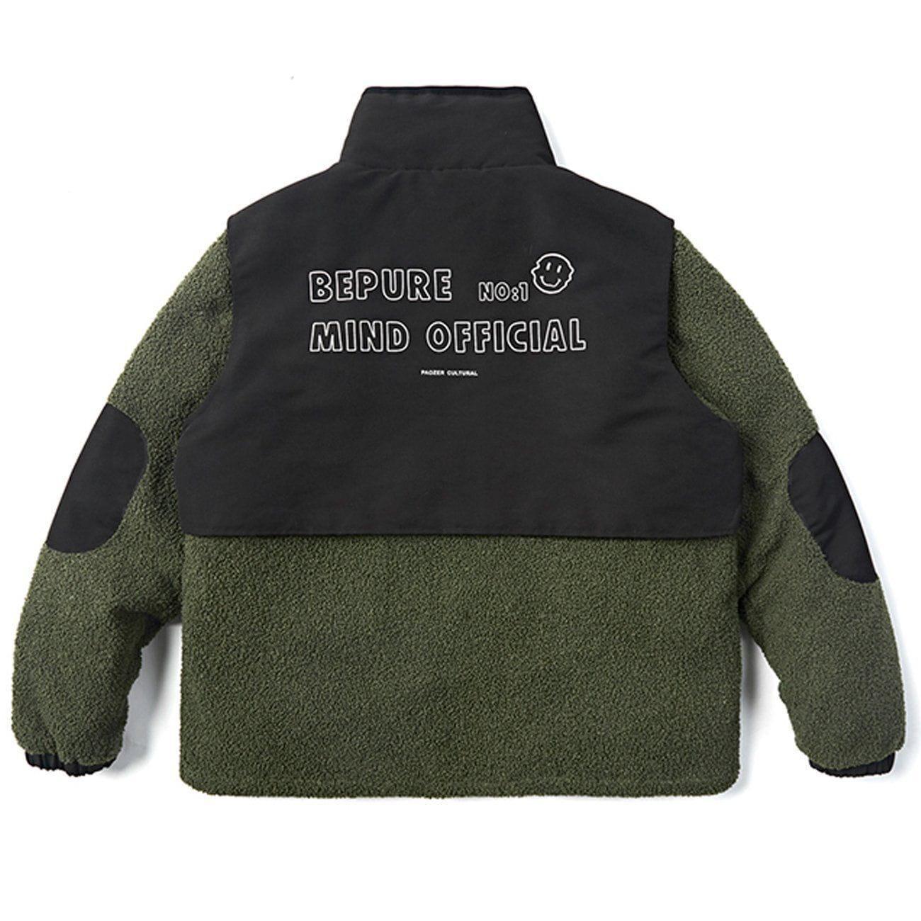 Tntwear® - Pocket Splicing Sherpa Winter Coat - tntwear1
