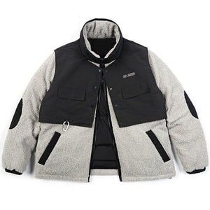 Tntwear® - Pocket Splicing Sherpa Winter Coat - tntwear1